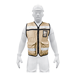 CHALECO DE BRIGADISTA BEIGE CON REFLEJANTE