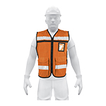 CHALECO BRIGADISTA CON CINTAS REFLEJANTE COLOR NARANJA
