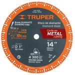 DISCO CORTE DIAMANTE DE 14" X 2.6MM, CORTE METAL, TRUPER