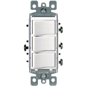APAGADOR TRIPLE DECORA BLANCO LEVITON