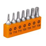 JUEGO DE 7 PUNTAS TORX, LARGO CON SEGURO 1"