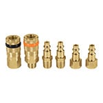 JUEGO DE 4 CONECTORES Y 2 COPLES P/COMPRESOR AIRE