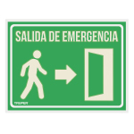 LETRERO DE SEÑALIZACION SALIDA DE EMERGENCIA , 21 X 28 CM