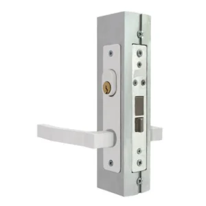 CERRADURA PARA PUERTA DE ALUMINO PLATEADA