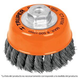 CARDA COPA, ALAMBRE TRENZADO GRUESO, 4XM14", MM P/ESMERIL