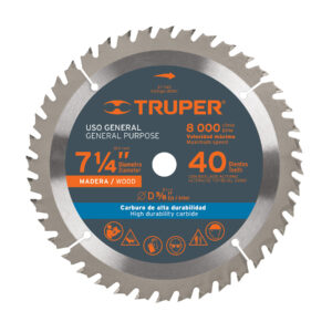 DISCO CORTE MADERA 7-1/4" 40 DIENTES, CENTRO 5/8"