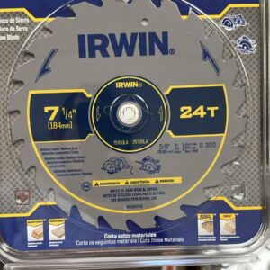 disco para madera 7 1/4, 24 dientes, irwin